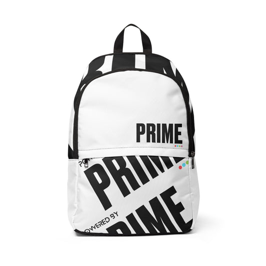 Prime-Inspired White Backpack - Sleek, Stylish, & Functional